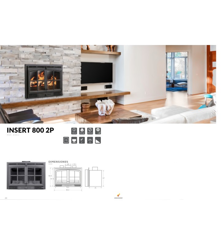 800 2P INVICTA Ένθετο Ξύλου