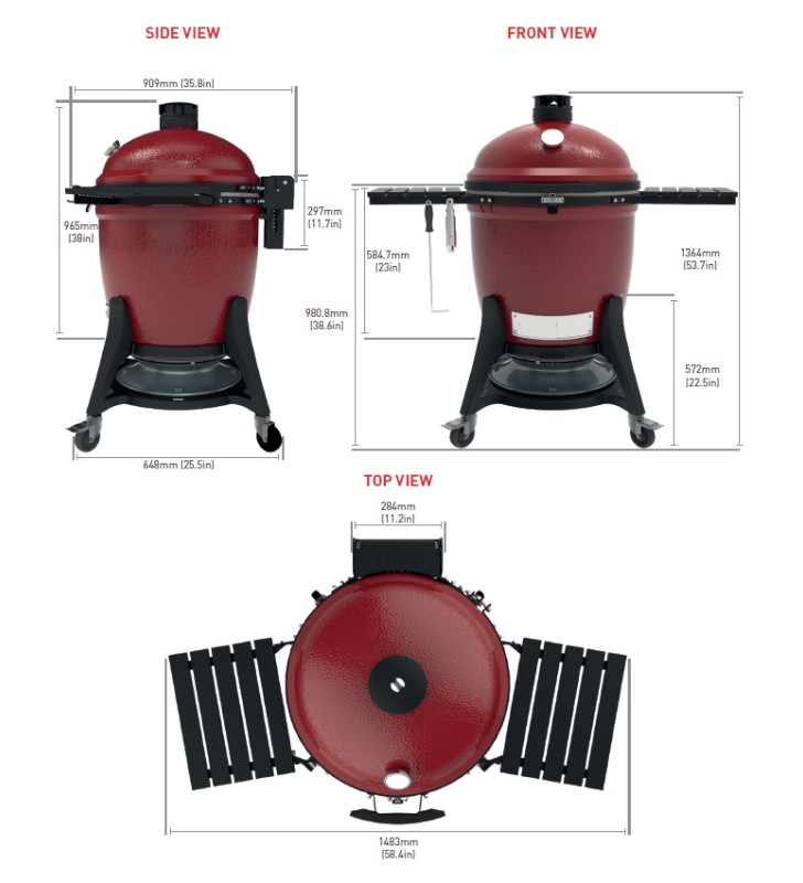 Plano de medidas Kamado Joe Big Joe III Stand-Alone 24 pulgadas