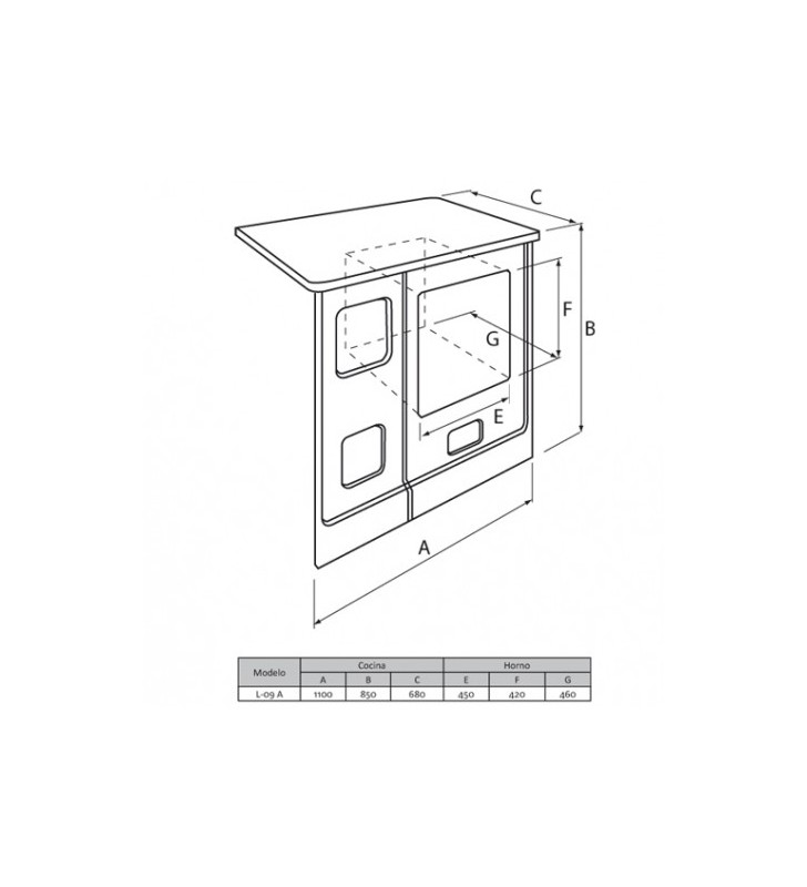 Maattekening Hergom L-09 Open