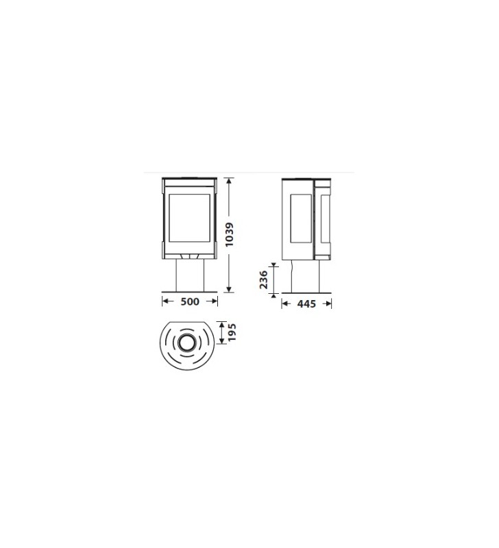Plan de mesure des Poêles Denia Vega