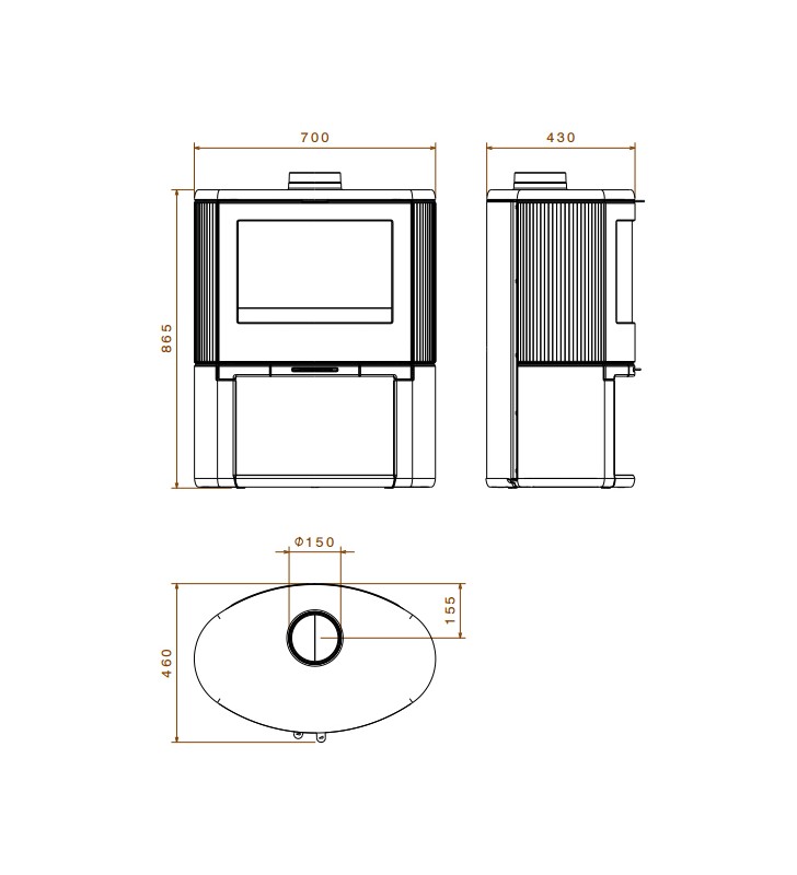 Plano de medidas Dovre Bow Leñero