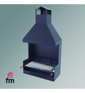Charcoal and wood barbecue,...