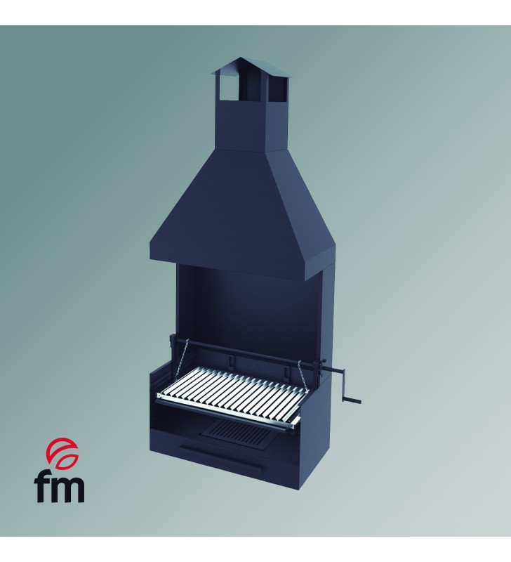 BARBECUE AU CHARBON ET BOIS-BOIS AVEC ELEVATEUR BVE-62