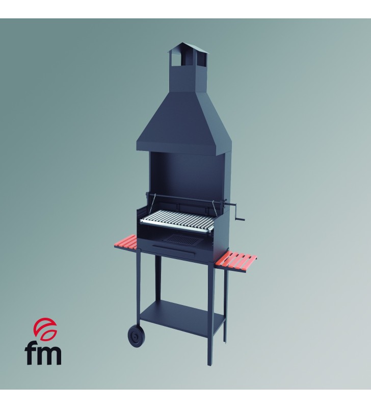 BARBECUE AU CHARBON ET BOIS-BOIS AVEC ASCENSEUR BVE-64