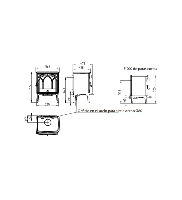 Plano de medição Jotul F200