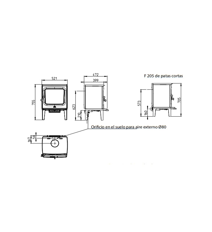 Plano de medição Jotul F205