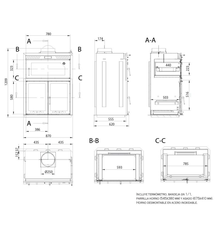 Plano de medidas Ferlux Practic 80