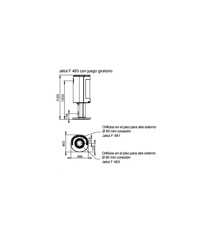 Plano de medição Jotul F483