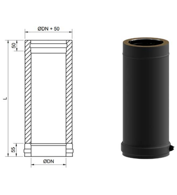 Módulo reto 1000 mm Exoblack DW