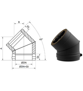 Εξωμαύρο DW 45° Αγκώνας