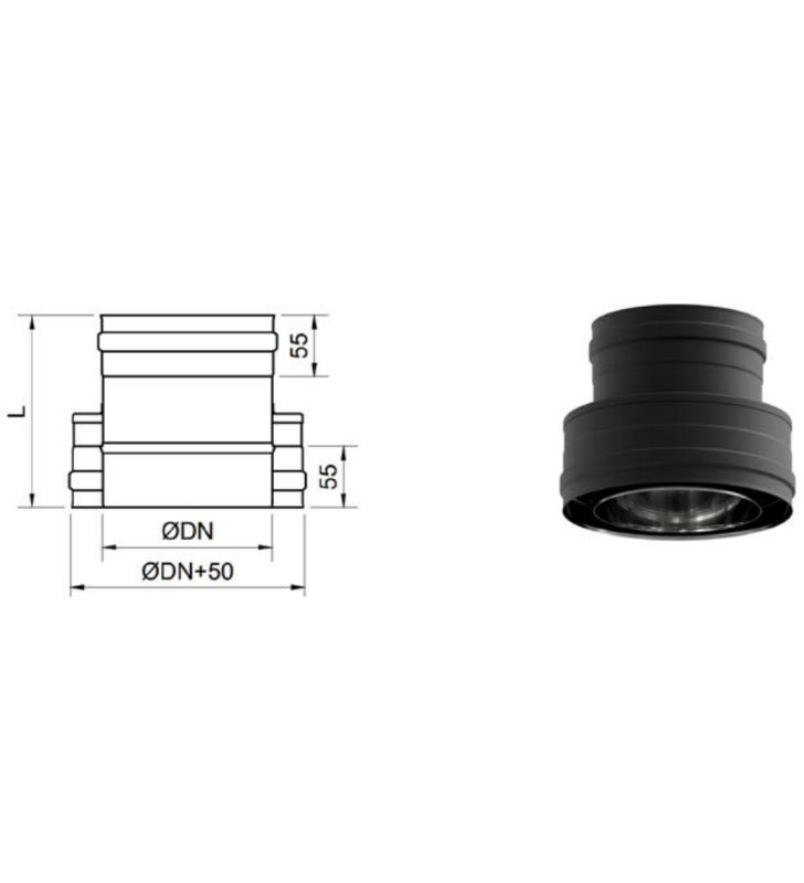 Exoblack DW dubbel-enkele adapter