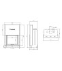 German Flat 75x60 chimenea de leña con puerta escamoteable A Caminetti
