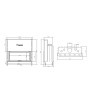German Flat 120x50 chimenea de leña con puerta escamoteable A Caminetti