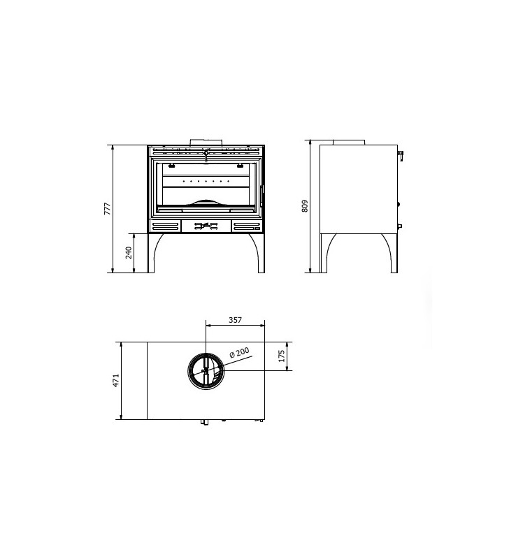Plan de mesure Ferlux Afar avec pattes