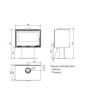 Plan de mesure du pied central Ferlux Enya 80