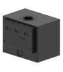 Cubo F 700F Con Pie Y Banco 130 Chimenea de Leña Hitze