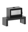 Cubo F 800F Con Pie Y Banco 130 Chimenea de Leña Hitze