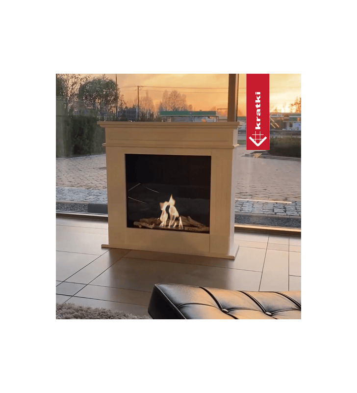 PORTAL NOVEMBER TÜV WHITE BIOETHANOL FIREPLACE SELF-ASSEMBLY WITH GLAZING