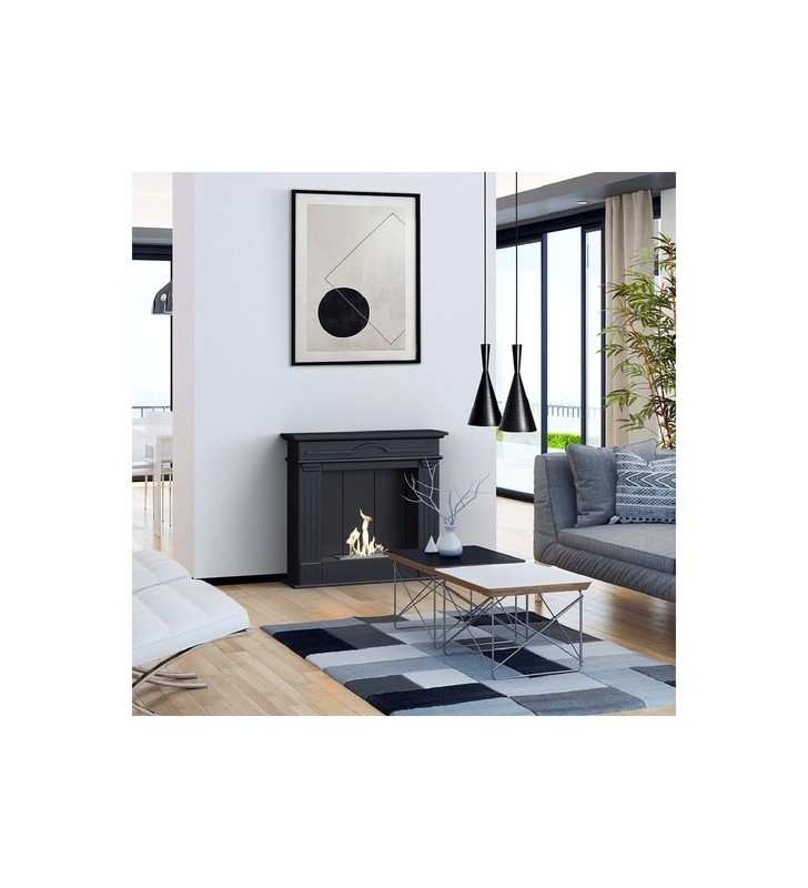 Chimenea Bioetanol de Portal DECEMBER TÜV negro autoensamblaje