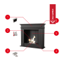 Chimenea Bioetanol de Portal NOVEMBER TÜV negro autoensamblaje