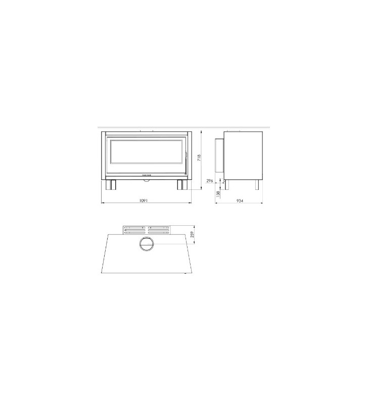 Plano de medidas Denia Stoves Panoramic Wall
