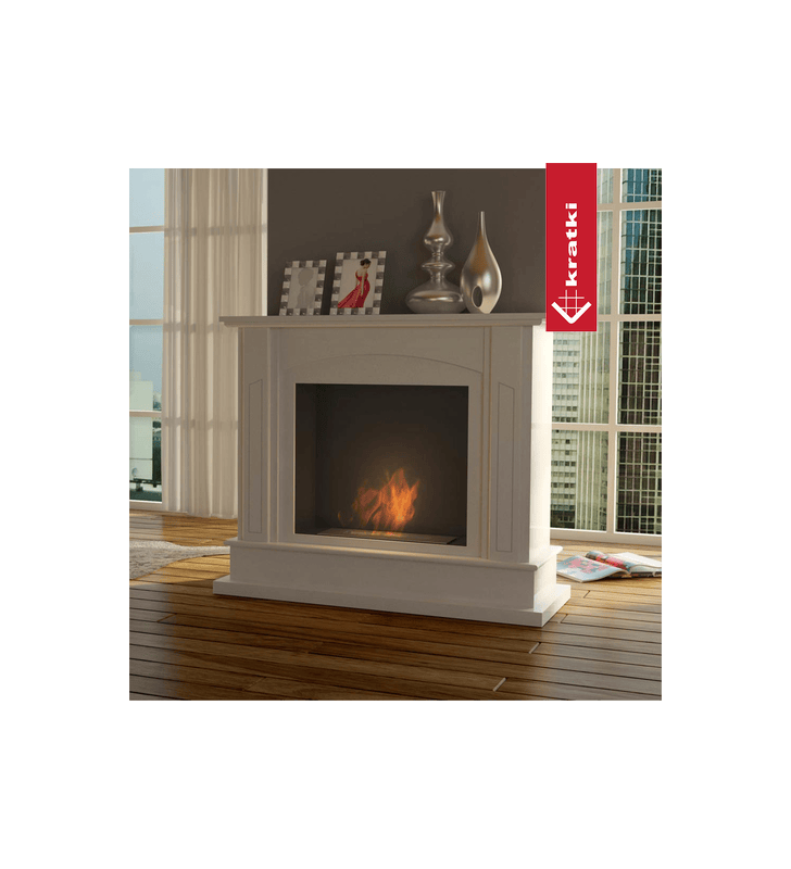 Chimenea Bioetanol de Portal FEBRUARY TÜV blanco