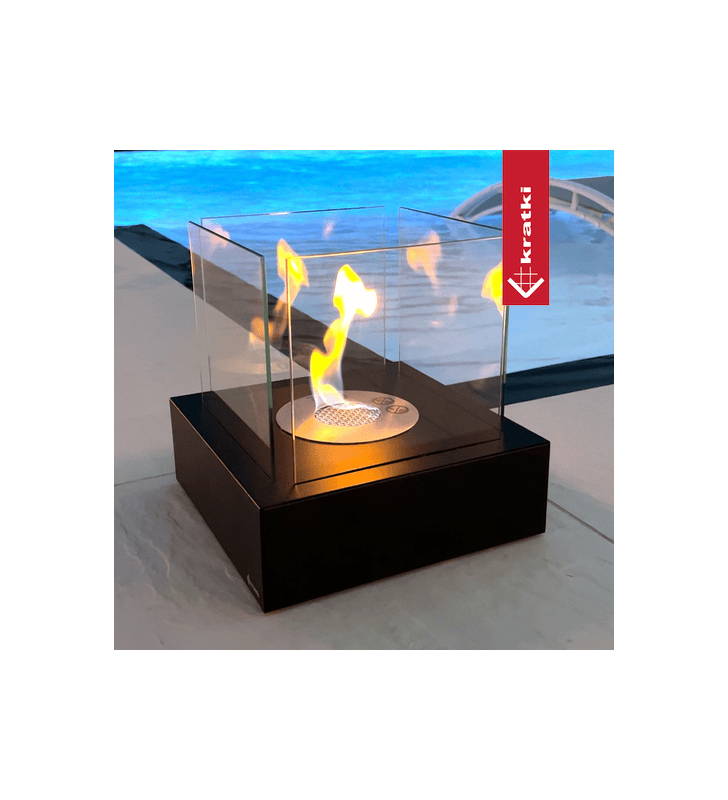 TANGO3 Freestanding Bio-Fireplace, Black, Gift Set
