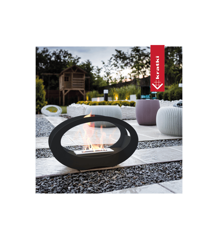 Chimenea de bioetanol independiente ECHO negro kit de accesorios