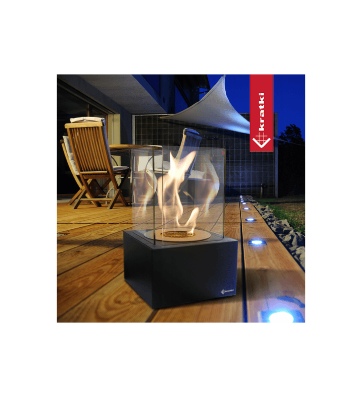 Cheminée de table TANGO1 au bioéthanol avec pierres décoratives (CADEAUX)