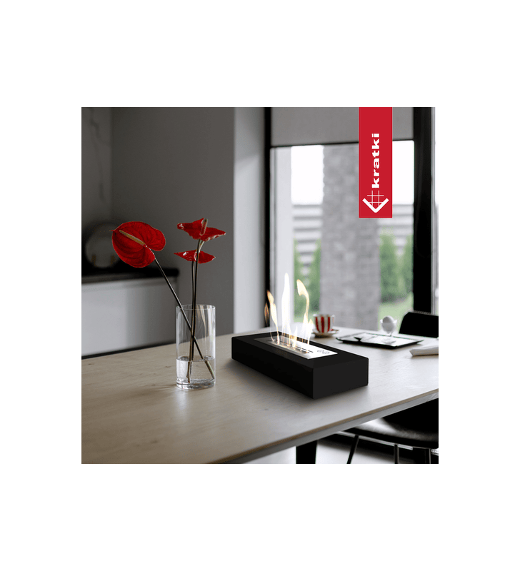 INDIA MAX Portable Bioethanol Fireplace TÜV certified black