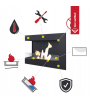 Chimenea Bioetanol de Pared DELTA 60 TÜV izquierda piedras decorativas set