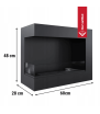 DELTA 60 TÜV Wall-Mounted Bioethanol Fireplace, Left Side, Decorative Stones Set
