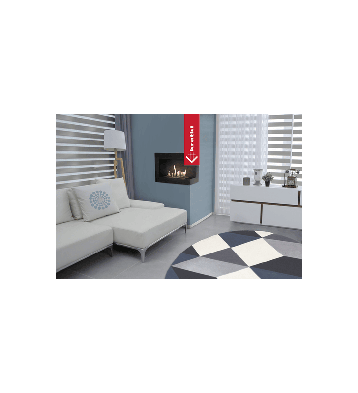 Chimenea Bioetanol de Pared DELTA TÜV derecha piedras decorativas set