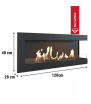 Chimenea Bioetanol de Pared DELTA 1200 TÜV derecha piedras decorativas set