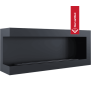 DELTA 1200 TÜV Wall-Mounted Bioethanol Fireplace, Left-Hand Decorative Stones with Glazing Set