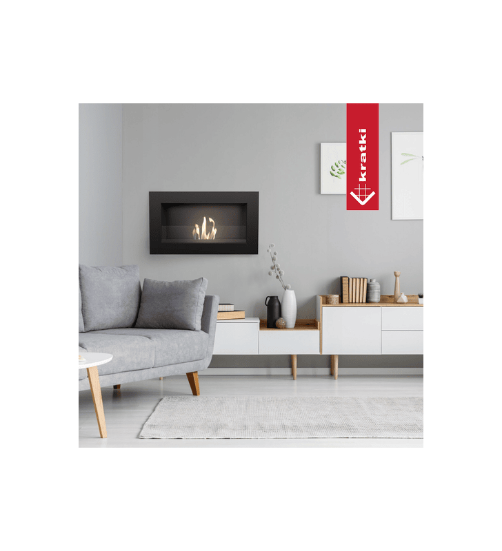 Chimenea Bioetanol de Pared GOLF TÜV con acristalamiento set