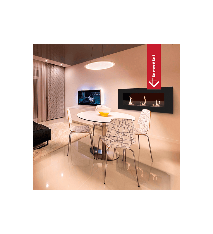 Wall-mounted bioethanol fireplace DELTA3 glazing mix accessory kit