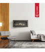 DELTA 900x400 Zwarte Platte Glazen Openhaard met Lange Brander - CADEAUS