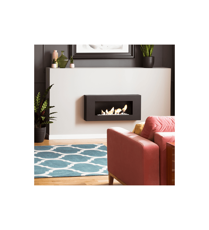 Chimenea Bioetanol de Pared encastrables DELTA FLAT negro TÜV