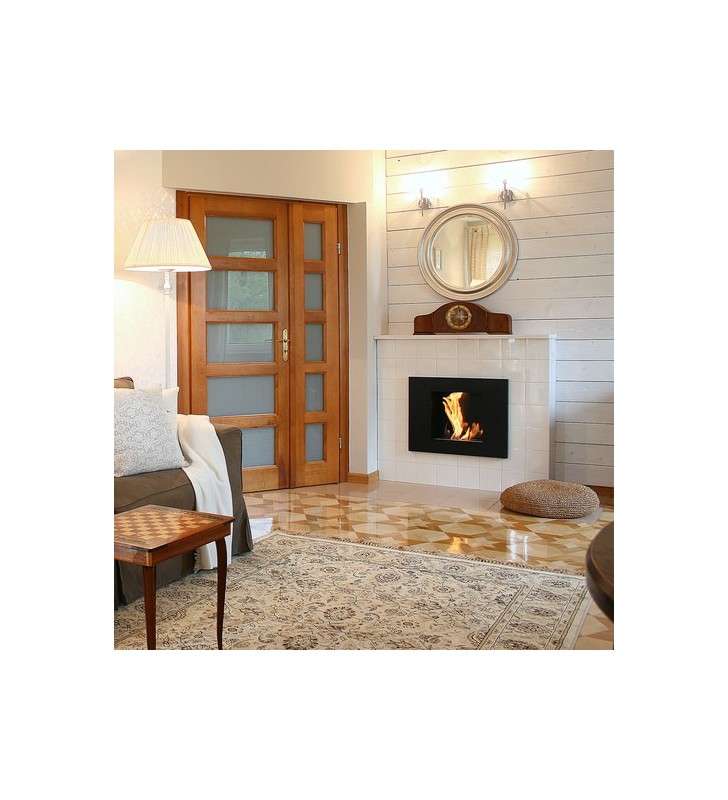 Chimenea Bioetanol de Pared QUAT TÜV negro