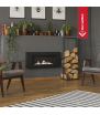 Chimenea Bioetanol de Pared encastrables DELTA FLAT negro TÜV