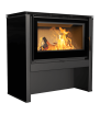 Estufa de leña de acero KRATKI JUNO 12 kW Ø 160 panel negro