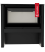 Estufa de leña de acero KRATKI JUNO 12 kW Ø 160 panel negro