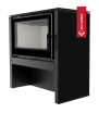 Estufa de leña de acero KRATKI JUNO 12 kW Ø 160 panel negro