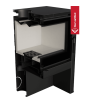 Estufa de leña de acero KRATKI JUNO 12 kW Ø 160 panel negro