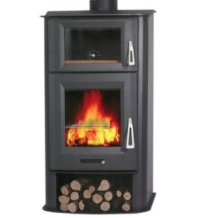 Front-mounted stove with oven