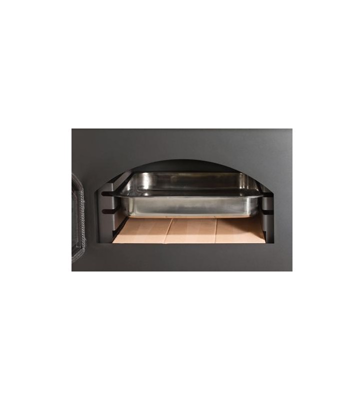 Horno con ladrillo refractario y bandeja de acero inoxidable de 325x365x60mm.