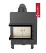 Caminetto a legna in acciaio KRATKI MBM, lato sinistro, 10 kW, Ø 200, vetro curvato