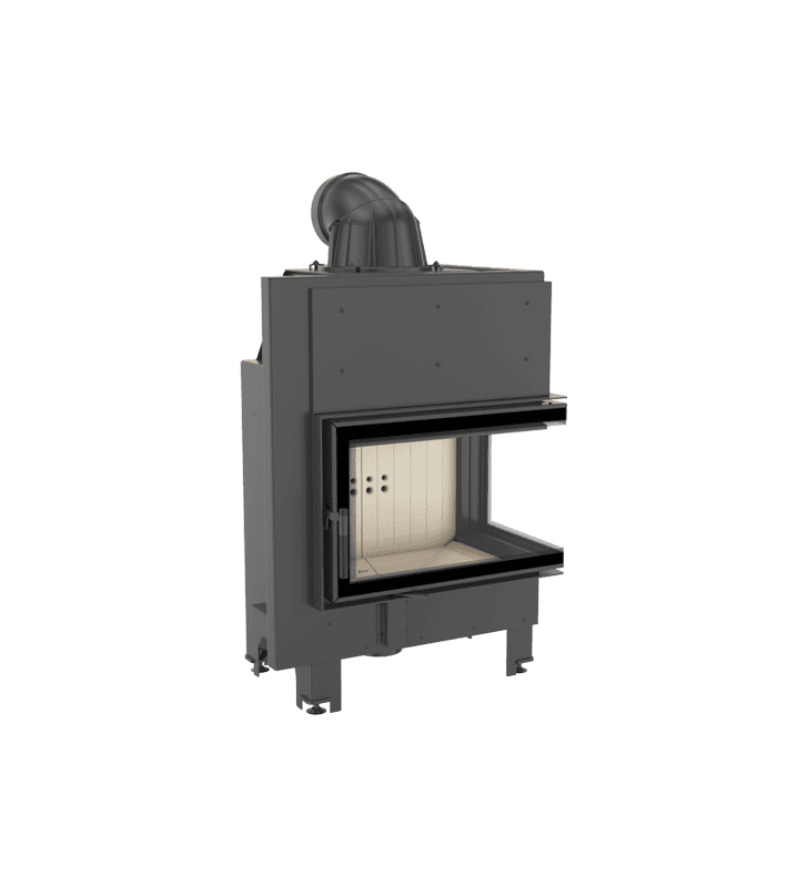 Chimenea de leña de acero KRATKI MBM derecha 10 kW Ø 200 vidrio doblado