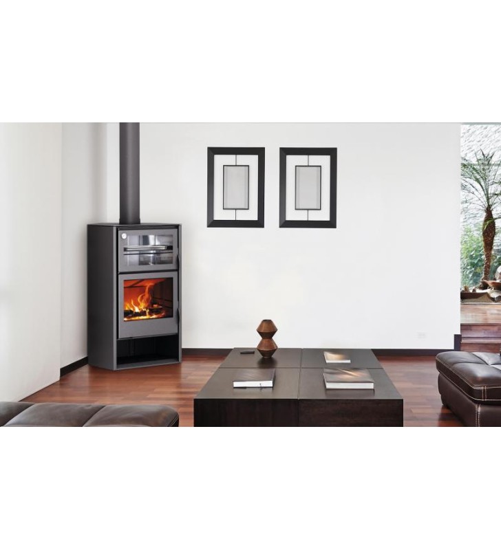 Horno superior revestido con acero inoxidable y ladrillo refractario